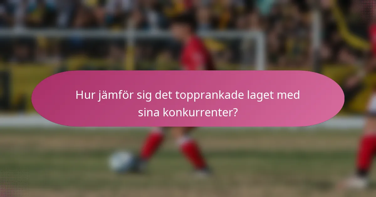 Hur jämför sig det topprankade laget med sina konkurrenter?