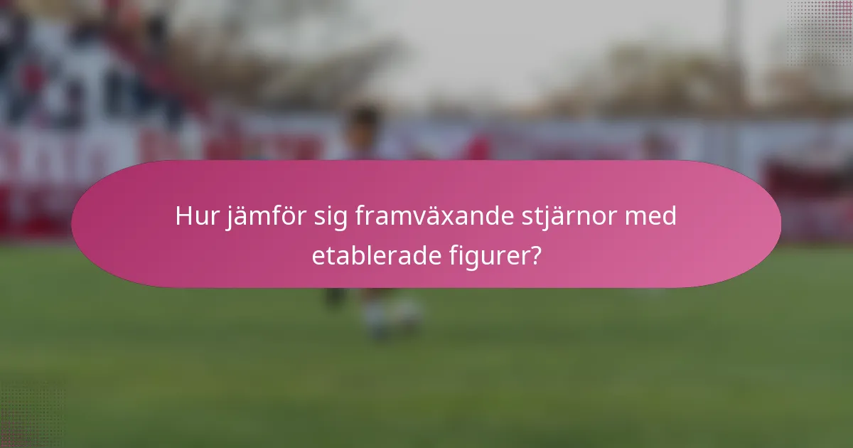 Hur jämför sig framväxande stjärnor med etablerade figurer?