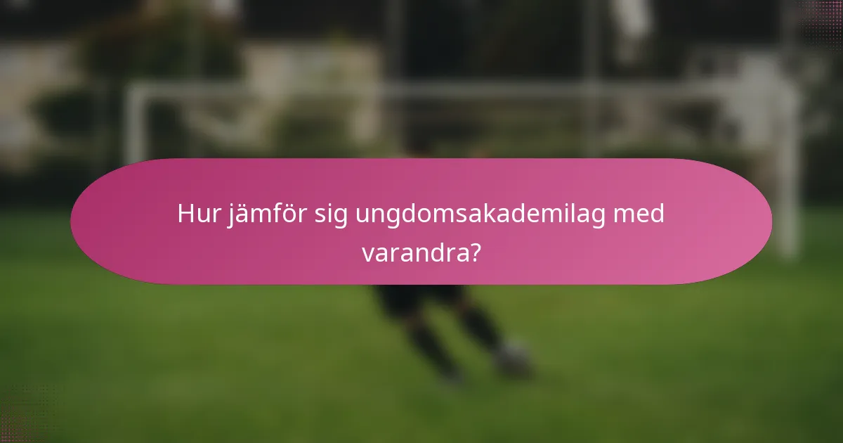 Hur jämför sig ungdomsakademilag med varandra?