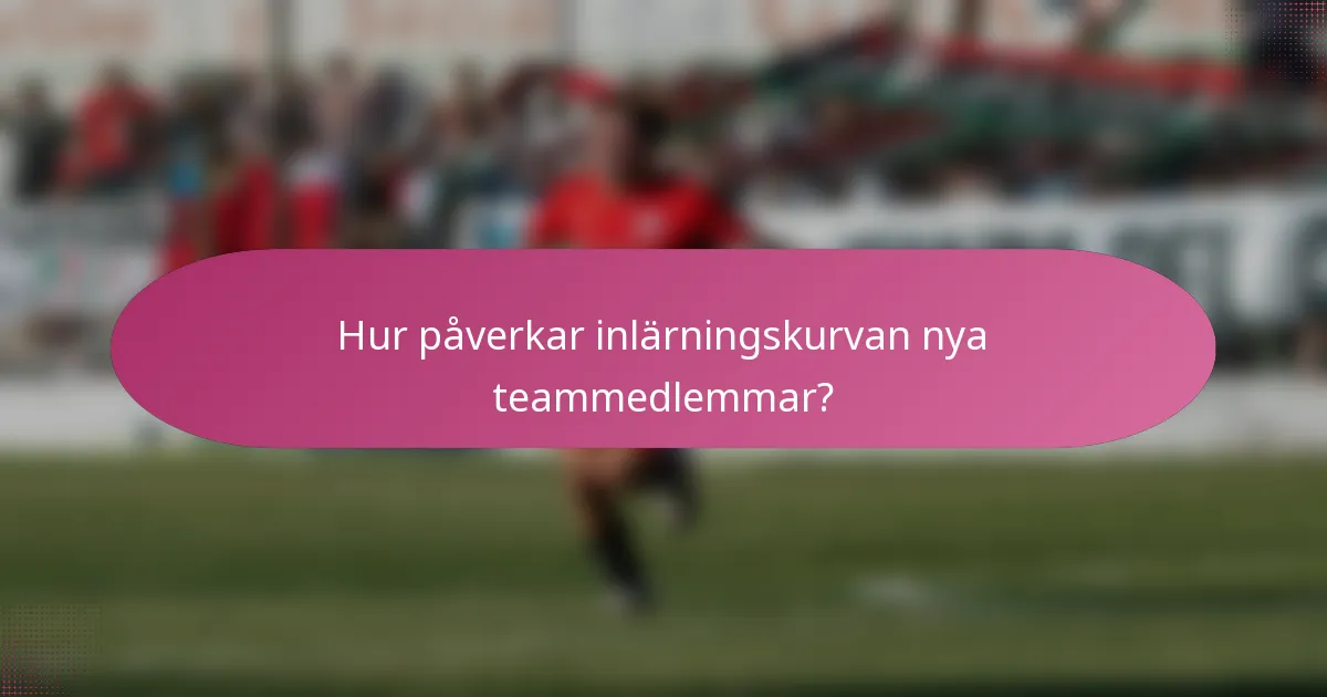 Hur påverkar inlärningskurvan nya teammedlemmar?