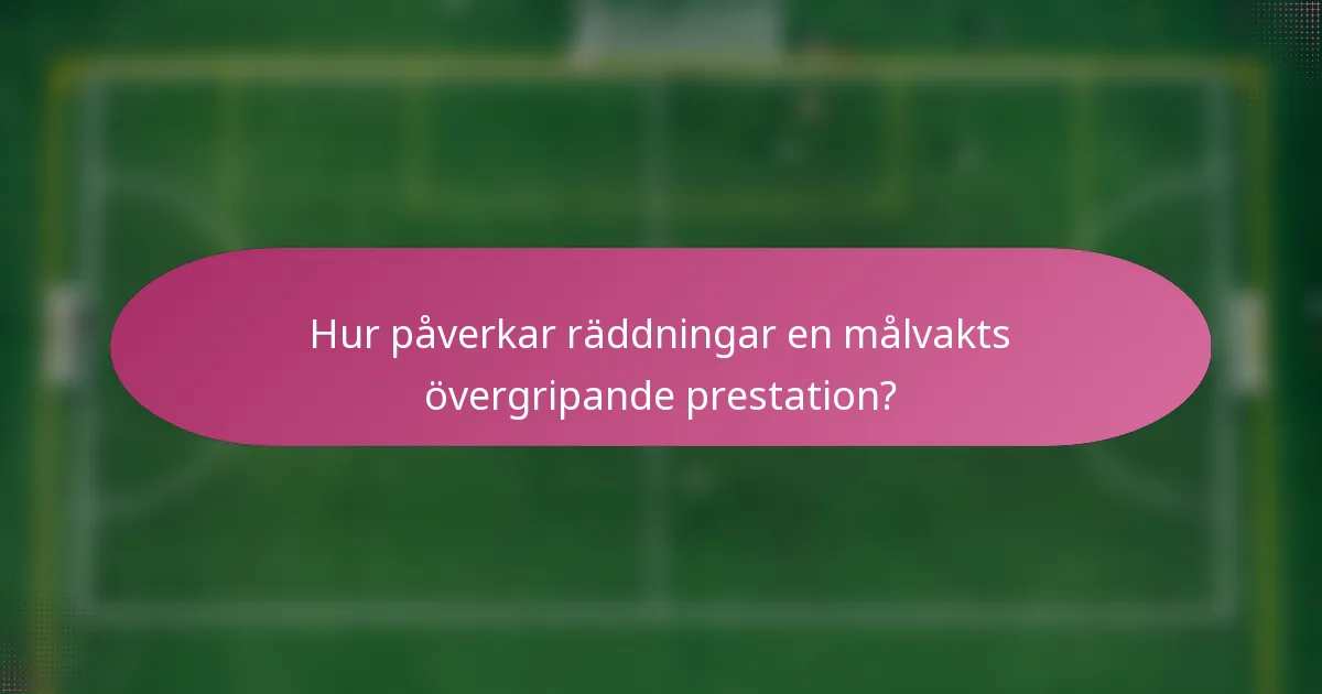 Hur påverkar räddningar en målvakts övergripande prestation?