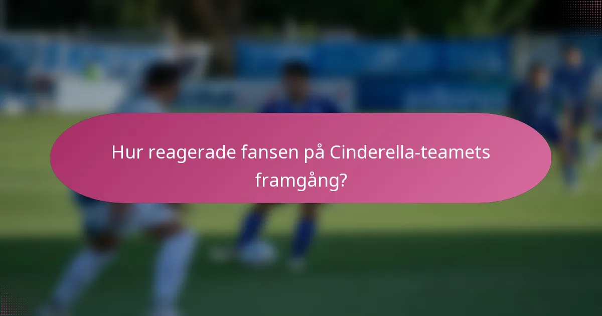 Hur reagerade fansen på Cinderella-teamets framgång?