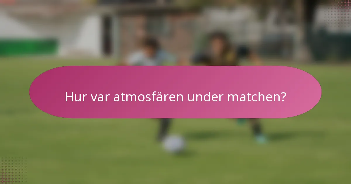 Hur var atmosfären under matchen?