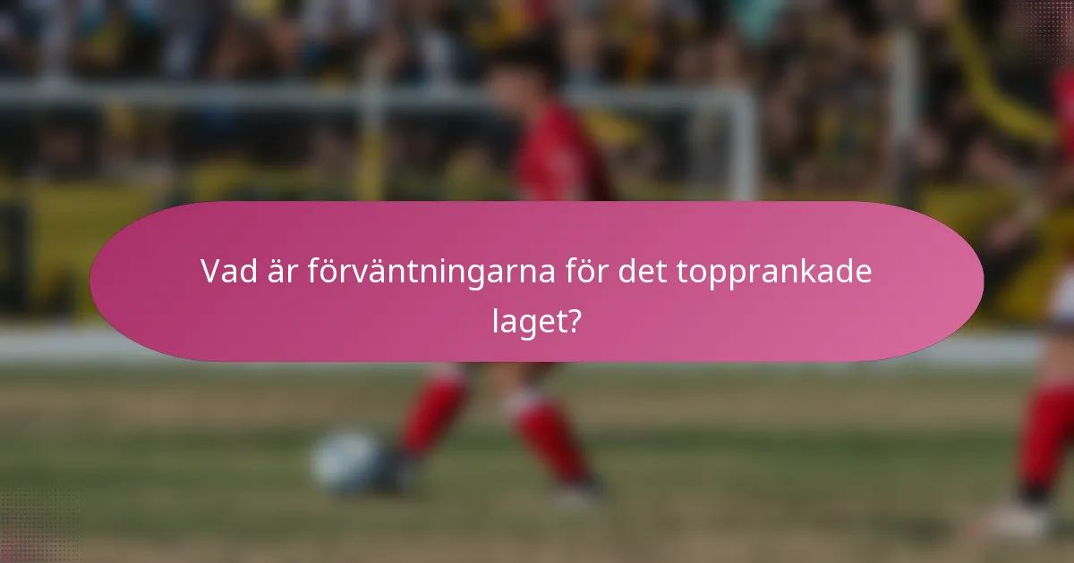 Vad är förväntningarna för det topprankade laget?