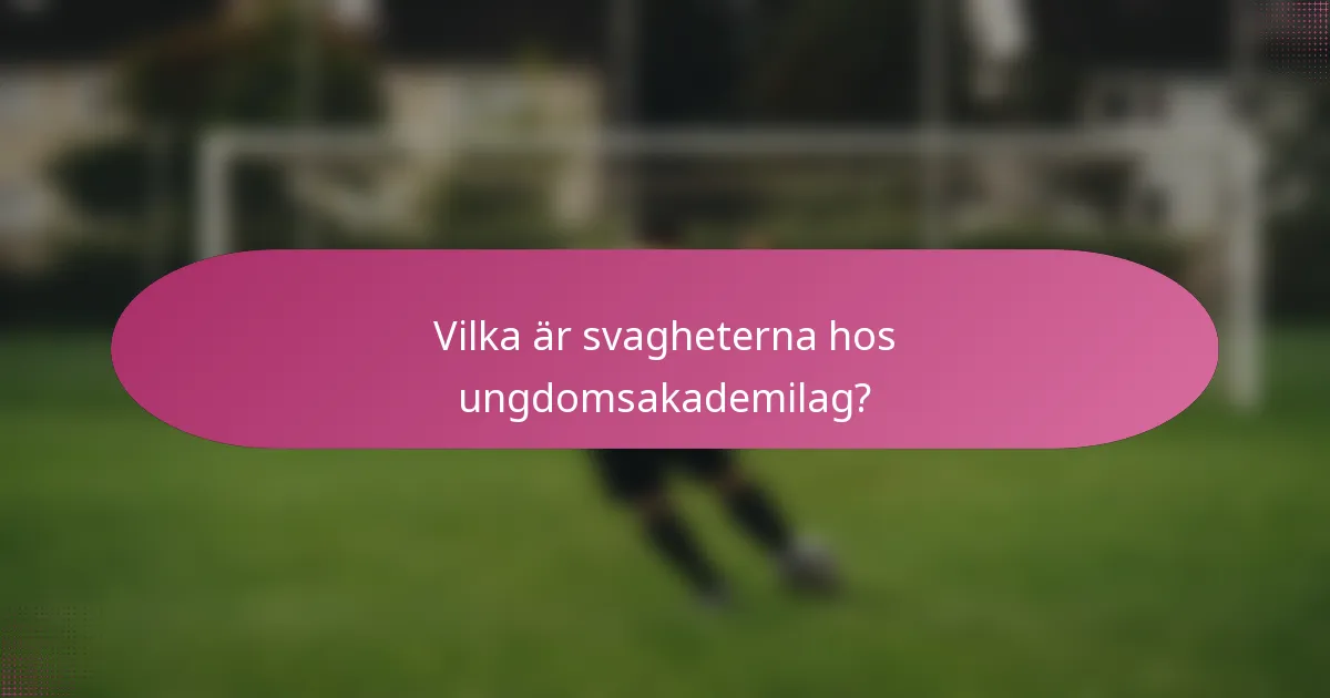 Vilka är svagheterna hos ungdomsakademilag?