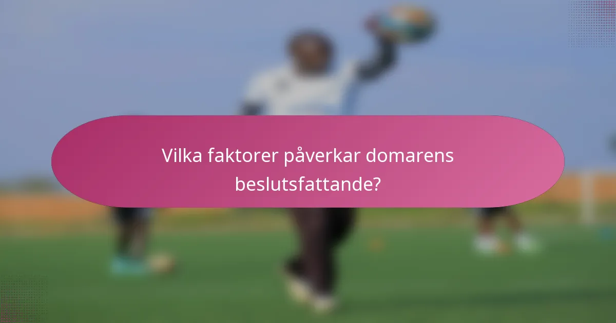 Vilka faktorer påverkar domarens beslutsfattande?