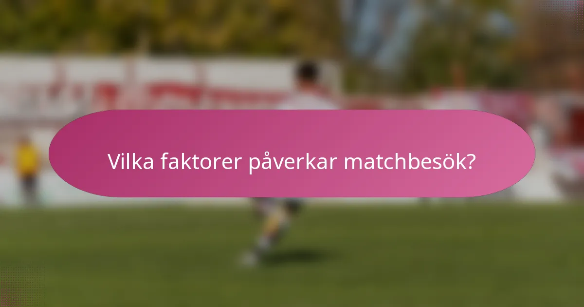 Vilka faktorer påverkar matchbesök?
