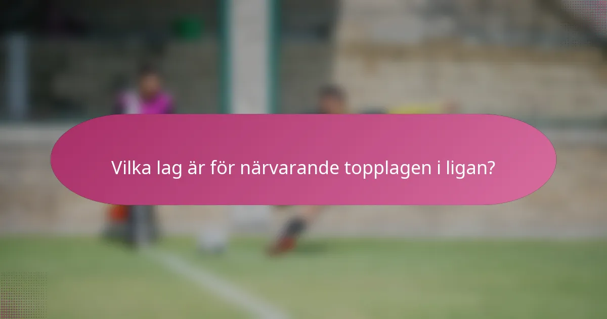 Vilka lag är för närvarande topplagen i ligan?