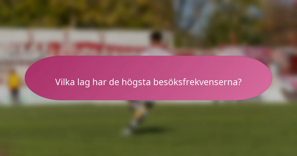 Vilka lag har de högsta besöksfrekvenserna?