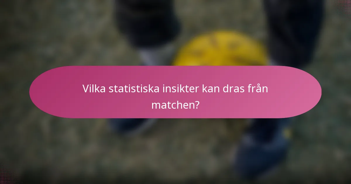Vilka statistiska insikter kan dras från matchen?